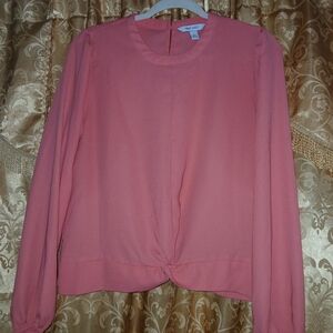 Nine West Women's Pink Twist-Front Blouse